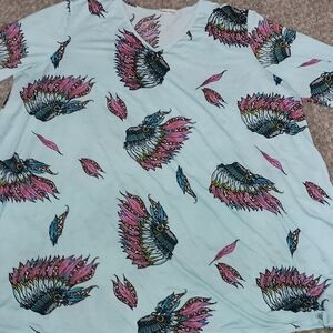 Women's Southern Stitch Top Size XXXL Color Blue Purple Native American Colorful